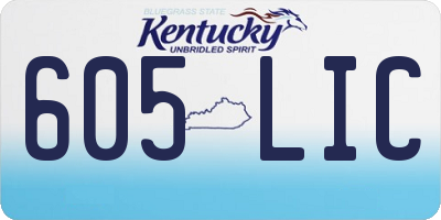 KY license plate 605LIC