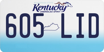 KY license plate 605LID