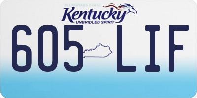 KY license plate 605LIF