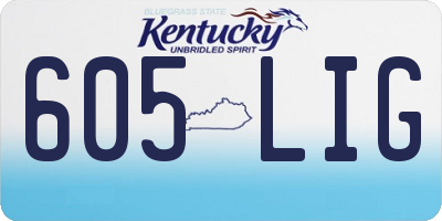 KY license plate 605LIG