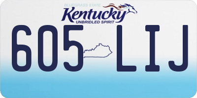 KY license plate 605LIJ