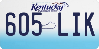 KY license plate 605LIK