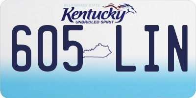 KY license plate 605LIN