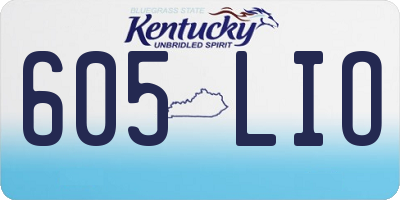 KY license plate 605LIO
