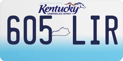 KY license plate 605LIR