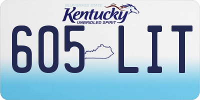 KY license plate 605LIT
