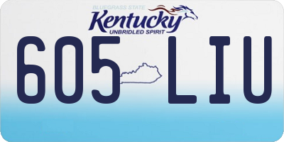KY license plate 605LIU