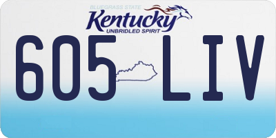 KY license plate 605LIV