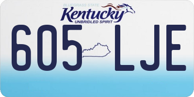 KY license plate 605LJE