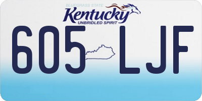 KY license plate 605LJF