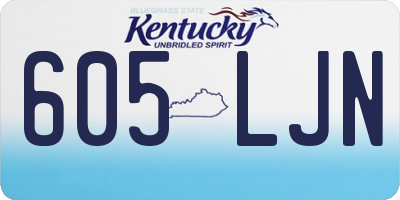 KY license plate 605LJN