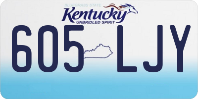 KY license plate 605LJY