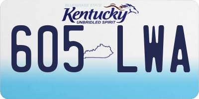 KY license plate 605LWA