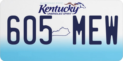 KY license plate 605MEW