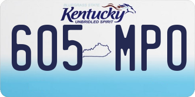 KY license plate 605MPO