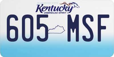 KY license plate 605MSF