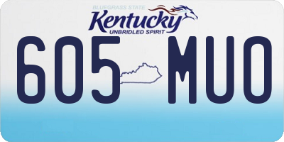 KY license plate 605MUO