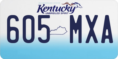 KY license plate 605MXA