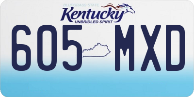 KY license plate 605MXD
