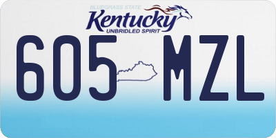 KY license plate 605MZL