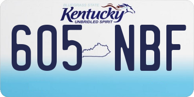 KY license plate 605NBF