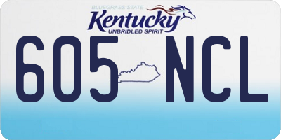 KY license plate 605NCL