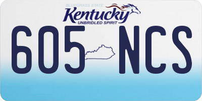 KY license plate 605NCS