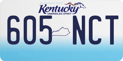KY license plate 605NCT
