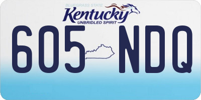 KY license plate 605NDQ