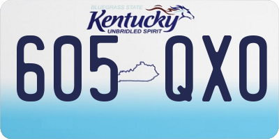 KY license plate 605QXO