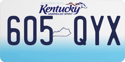 KY license plate 605QYX