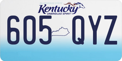 KY license plate 605QYZ