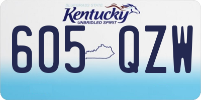 KY license plate 605QZW