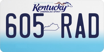KY license plate 605RAD