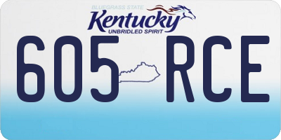 KY license plate 605RCE
