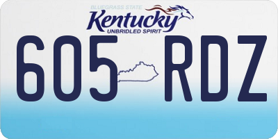KY license plate 605RDZ
