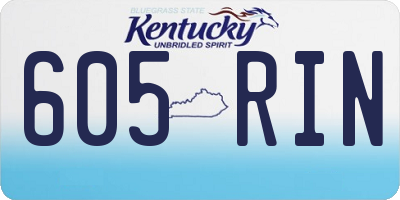 KY license plate 605RIN