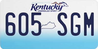 KY license plate 605SGM