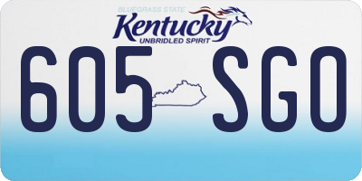 KY license plate 605SGO