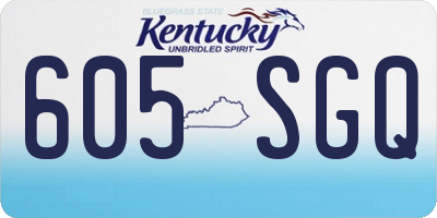 KY license plate 605SGQ