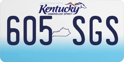 KY license plate 605SGS