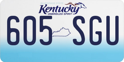 KY license plate 605SGU