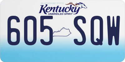 KY license plate 605SQW