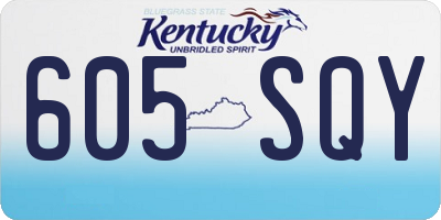 KY license plate 605SQY