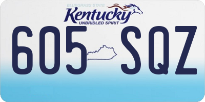 KY license plate 605SQZ