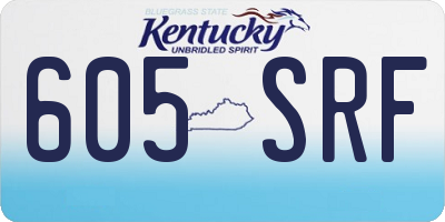 KY license plate 605SRF