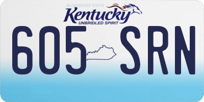 KY license plate 605SRN