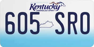 KY license plate 605SRO