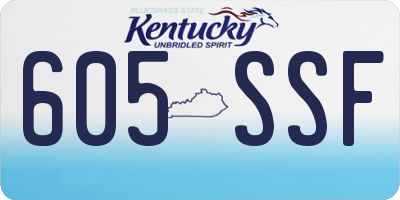 KY license plate 605SSF