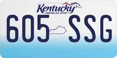 KY license plate 605SSG
